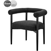 Keanu Dining Chair in Boucle Black Fabric